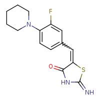(5E)-5-{[3-fluoro-4-(piperidin-1-yl)phenyl]methylidene}-2-imino-1,3-thiazolidin-4-one