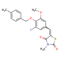 (5E)-5-({3-iodo-5-methoxy-4-[(4-methylphenyl)methoxy]phenyl}methylidene)-3-methyl-1,3-thiazolidine-2,4-dione