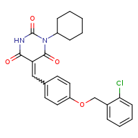 (5E)-5-({4-[(2-chlorophenyl)methoxy]phenyl}methylidene)-1-cyclohexyl-1,3-diazinane-2,4,6-trione