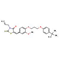 (5E)-5-({4-[3-(4-tert-butylphenoxy)propoxy]-3-methoxyphenyl}methylidene)-3-(prop-2-en-1-yl)-2-sulfanylidene-1,3-thiazolidin-4-one