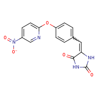 (5E)-5-({4-[(5-nitropyridin-2-yl)oxy]phenyl}methylidene)imidazolidine-2,4-dione