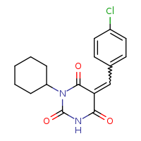 (5E)-5-[(4-chlorophenyl)methylidene]-1-cyclohexyl-1,3-diazinane-2,4,6-trione