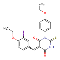 (5E)-5-[(4-ethoxy-3-iodophenyl)methylidene]-1-(4-ethoxyphenyl)-2-sulfanylidene-1,3-diazinane-4,6-dione