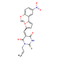 (5E)-5-{[5-(2-methoxy-5-nitrophenyl)furan-2-yl]methylidene}-1-(prop-2-en-1-yl)-2-sulfanylidene-1,3-diazinane-4,6-dione