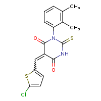 (5E)-5-[(5-chlorothiophen-2-yl)methylidene]-1-(2,3-dimethylphenyl)-2-sulfanylidene-1,3-diazinane-4,6-dione