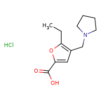 5-ethyl-4-(pyrrolidin-1-ylmethyl)furan-2-carboxylic acid hydrochloride