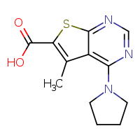 5-methyl-4-(pyrrolidin-1-yl)thieno[2,3-d]pyrimidine-6-carboxylic acid