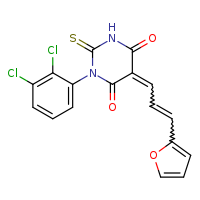 (5Z)-1-(2,3-dichlorophenyl)-5-[(2E)-3-(furan-2-yl)prop-2-en-1-ylidene]-2-sulfanylidene-1,3-diazinane-4,6-dione
