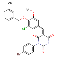 (5Z)-1-(4-bromophenyl)-5-({3-chloro-5-methoxy-4-[(3-methylphenyl)methoxy]phenyl}methylidene)-1,3-diazinane-2,4,6-trione