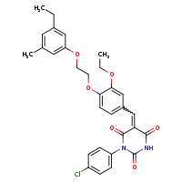 (5Z)-1-(4-chlorophenyl)-5-({3-ethoxy-4-[2-(3-ethyl-5-methylphenoxy)ethoxy]phenyl}methylidene)-1,3-diazinane-2,4,6-trione