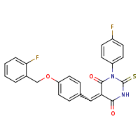 (5Z)-1-(4-fluorophenyl)-5-({4-[(2-fluorophenyl)methoxy]phenyl}methylidene)-2-sulfanylidene-1,3-diazinane-4,6-dione