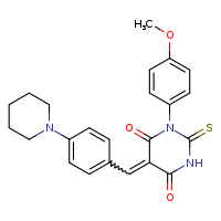 (5Z)-1-(4-methoxyphenyl)-5-{[4-(piperidin-1-yl)phenyl]methylidene}-2-sulfanylidene-1,3-diazinane-4,6-dione
