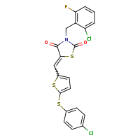(5Z)-3-[(2-chloro-6-fluorophenyl)methyl]-5-({5-[(4-chlorophenyl)sulfanyl]thiophen-2-yl}methylidene)-1,3-thiazolidine-2,4-dione