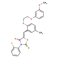 (5Z)-3-(2-fluorophenyl)-5-({2-[2-(3-methoxyphenoxy)ethoxy]-5-methylphenyl}methylidene)-2-sulfanylidene-1,3-thiazolidin-4-one