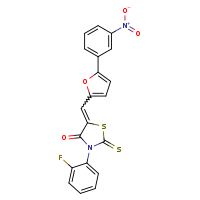 (5Z)-3-(2-fluorophenyl)-5-{[5-(3-nitrophenyl)furan-2-yl]methylidene}-2-sulfanylidene-1,3-thiazolidin-4-one