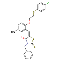 (5Z)-3-benzyl-5-[(2-{2-[(4-chlorophenyl)sulfanyl]ethoxy}-5-methylphenyl)methylidene]-2-sulfanylidene-1,3-thiazolidin-4-one
