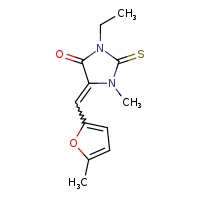 (5Z)-3-ethyl-1-methyl-5-[(5-methylfuran-2-yl)methylidene]-2-sulfanylideneimidazolidin-4-one