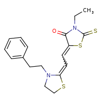 (5Z)-3-ethyl-5-{2-[(2E)-3-(2-phenylethyl)-1,3-thiazolidin-2-ylidene]ethylidene}-2-sulfanylidene-1,3-thiazolidin-4-one