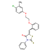 (5Z)-5-({2-[2-(4-chloro-3-methylphenoxy)ethoxy]phenyl}methylidene)-3-phenyl-2-sulfanylidene-1,3-thiazolidin-4-one