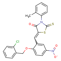 (5Z)-5-({2-[(2-chlorophenyl)methoxy]-5-nitrophenyl}methylidene)-3-(2-methylphenyl)-2-sulfanylidene-1,3-thiazolidin-4-one