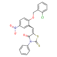 (5Z)-5-({2-[(2-chlorophenyl)methoxy]-5-nitrophenyl}methylidene)-3-phenyl-2-sulfanylidene-1,3-thiazolidin-4-one