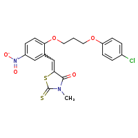 (5Z)-5-({2-[3-(4-chlorophenoxy)propoxy]-5-nitrophenyl}methylidene)-3-methyl-2-sulfanylidene-1,3-thiazolidin-4-one