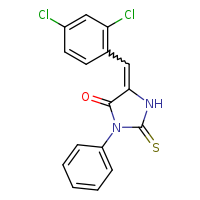 (5Z)-5-[(2,4-dichlorophenyl)methylidene]-3-phenyl-2-sulfanylideneimidazolidin-4-one