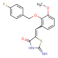 (5Z)-5-({2-[(4-fluorophenyl)methoxy]-3-methoxyphenyl}methylidene)-2-imino-1,3-thiazolidin-4-one