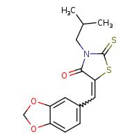 (5Z)-5-(2H-1,3-benzodioxol-5-ylmethylidene)-3-(2-methylpropyl)-2-sulfanylidene-1,3-thiazolidin-4-one