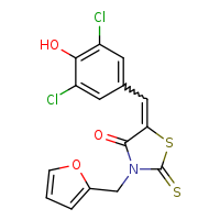 (5Z)-5-[(3,5-dichloro-4-hydroxyphenyl)methylidene]-3-(furan-2-ylmethyl)-2-sulfanylidene-1,3-thiazolidin-4-one