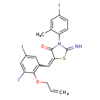 (5Z)-5-{[3,5-diiodo-2-(prop-2-en-1-yloxy)phenyl]methylidene}-2-imino-3-(4-iodo-2-methylphenyl)-1,3-thiazolidin-4-one