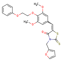 (5Z)-5-{[3,5-dimethoxy-4-(2-phenoxyethoxy)phenyl]methylidene}-3-(furan-2-ylmethyl)-2-sulfanylidene-1,3-thiazolidin-4-one