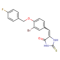 (5Z)-5-({3-bromo-4-[(4-fluorophenyl)methoxy]phenyl}methylidene)-2-sulfanylideneimidazolidin-4-one