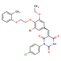 (5Z)-5-({3-bromo-5-ethoxy-4-[2-(2-methylphenoxy)ethoxy]phenyl}methylidene)-1-(4-chlorophenyl)-1,3-diazinane-2,4,6-trione