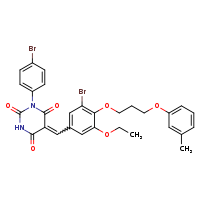 (5Z)-5-({3-bromo-5-ethoxy-4-[3-(3-methylphenoxy)propoxy]phenyl}methylidene)-1-(4-bromophenyl)-1,3-diazinane-2,4,6-trione