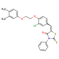 (5Z)-5-({3-chloro-4-[2-(3,4-dimethylphenoxy)ethoxy]phenyl}methylidene)-3-phenyl-2-sulfanylidene-1,3-thiazolidin-4-one