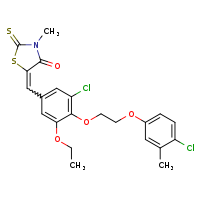 (5Z)-5-({3-chloro-4-[2-(4-chloro-3-methylphenoxy)ethoxy]-5-ethoxyphenyl}methylidene)-3-methyl-2-sulfanylidene-1,3-thiazolidin-4-one