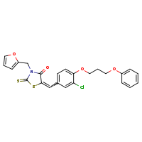 (5Z)-5-{[3-chloro-4-(3-phenoxypropoxy)phenyl]methylidene}-3-(furan-2-ylmethyl)-2-sulfanylidene-1,3-thiazolidin-4-one