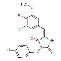 (5Z)-5-[(3-chloro-4-hydroxy-5-methoxyphenyl)methylidene]-3-[(4-chlorophenyl)methyl]imidazolidine-2,4-dione