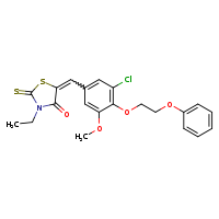 (5Z)-5-{[3-chloro-5-methoxy-4-(2-phenoxyethoxy)phenyl]methylidene}-3-ethyl-2-sulfanylidene-1,3-thiazolidin-4-one