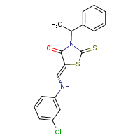 (5Z)-5-{[(3-chlorophenyl)amino]methylidene}-3-(1-phenylethyl)-2-sulfanylidene-1,3-thiazolidin-4-one