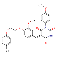 (5Z)-5-({3-methoxy-4-[2-(4-methylphenoxy)ethoxy]phenyl}methylidene)-1-(4-methoxyphenyl)-1,3-diazinane-2,4,6-trione