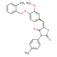 (5Z)-5-({3-methoxy-4-[(2-methylphenyl)methoxy]phenyl}methylidene)-3-(4-methylphenyl)-2-sulfanylidene-1,3-thiazolidin-4-one