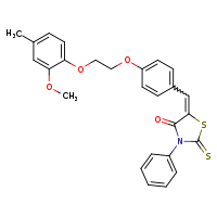 (5Z)-5-({4-[2-(2-methoxy-4-methylphenoxy)ethoxy]phenyl}methylidene)-3-phenyl-2-sulfanylidene-1,3-thiazolidin-4-one