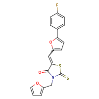 (5Z)-5-{[5-(4-fluorophenyl)furan-2-yl]methylidene}-3-(furan-2-ylmethyl)-2-sulfanylidene-1,3-thiazolidin-4-one