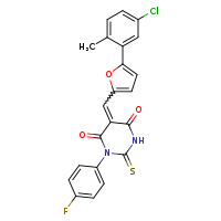 (5Z)-5-{[5-(5-chloro-2-methylphenyl)furan-2-yl]methylidene}-1-(4-fluorophenyl)-2-sulfanylidene-1,3-diazinane-4,6-dione
