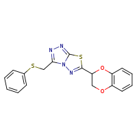 6-(2,3-dihydro-1,4-benzodioxin-2-yl)-3-[(phenylsulfanyl)methyl]-[1,2,4]triazolo[3,4-b][1,3,4]thiadiazole