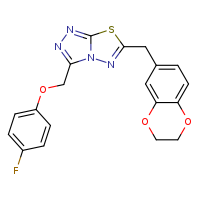 6-(2,3-dihydro-1,4-benzodioxin-6-ylmethyl)-3-(4-fluorophenoxymethyl)-[1,2,4]triazolo[3,4-b][1,3,4]thiadiazole