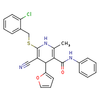 6-{[(2-chlorophenyl)methyl]sulfanyl}-5-cyano-4-(furan-2-yl)-2-methyl-N-phenyl-1,4-dihydropyridine-3-carboxamide