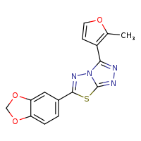 6-(2H-1,3-benzodioxol-5-yl)-3-(2-methylfuran-3-yl)-[1,2,4]triazolo[3,4-b][1,3,4]thiadiazole